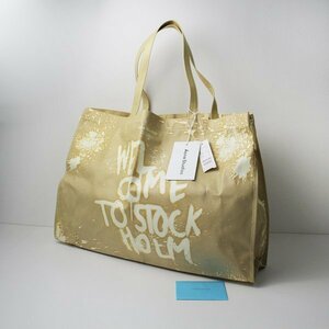 未使用 保管品 2021SS Acne Studios アクネストゥディオス Oilcloth Tote Bag オイルクロス トートバッグ/ベージュ【2400013319478】