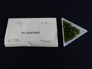 2984△未使用 チェコビーズ M.C.GLASS BEADS OLIVINE オリビン SUPERIOR CRYSTAL