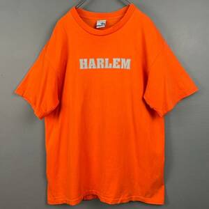 Wm475 USA製 00s 銀タグ STUSSY オールド ステューシー 半袖 Tシャツ 袖裾シングル HARLEM ハーレム ロゴT メンズ L