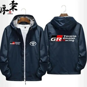 05★新品★トヨタ GR Gazoo Racing★モータースポーツ ロゴ アウトドアスポーツウェア ジッパーパーカー スウェット 釣り服 冬服★紺★