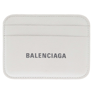 BALENCIAGA バレンシアガ ロゴプリント レザー カードケース ベージュ 593812