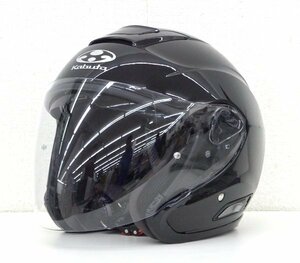 OGK KABUTO/オージーケーカブト ジェットヘルメット ASAGI ブラックメタリック M(57-58cm) アサギ オープンフェイス バイク用品 2017年製 C