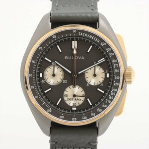 ■ 1円 ～ 限定 美品 参定12.6万■ BULOVA ブローバ ■ ルナパイロット クロノグラフ 限定 98A285 ■ クォーツ メンズ チタン アポロ15号