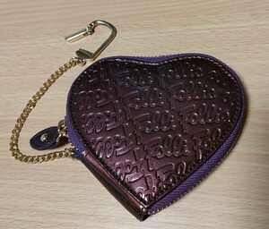 Folli Follie　フォリフォリ レザー製品　小銭入れ コインケース ハート型 パープル 紫　レディース財布