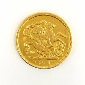 K22　金貨幣　イギリス　ソブリン金貨　重量10.0g【CDAX6018】
