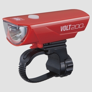送料無料★キャットアイ LEDヘッドライト VOLT200 USB充電 レッド HL-EL151RC 自転車