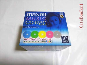 音楽用 CD-R maxell music 80 10枚パック 日本製 CDRA80WPM.1P10S 日立マクセル [未開封]