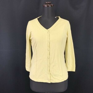 next eye/レナウン★半袖セーター/七分袖カーディガン/ツインニット【women’s size -2/黄/yellow】Tops◆BH175