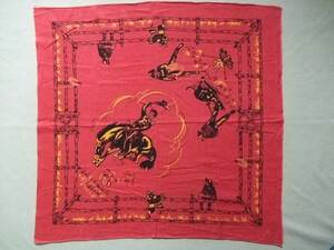 1950s ビンテージ　RODEO souvenir BANDANA ロデオ　両耳バンダナ 　ビンテージ中古品