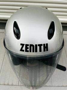YAMAHA ZENITH ジェットヘルメット ゼニス　YJ-5Ⅱ Mサイズ silver 57cm-58cm シルバー バイク ヘルメット 可愛い オシャレ 2007年製