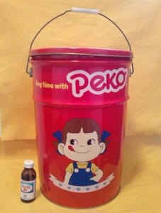 ペコちゃん 金属缶 ふた付き 取っ手付き Peko 大型 不二家 物入れ 片付け
