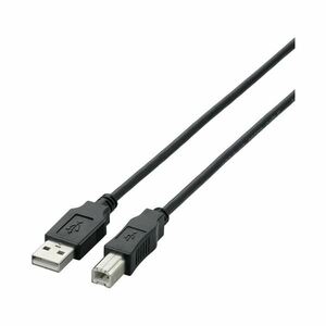 (まとめ）エレコム USB2.0ケーブル2m U2C-BN20BK ブラック【×5セット】