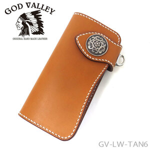 GOD VALLEY　ロングウォレット　バイカーウォレット　長財布　タン　牛革