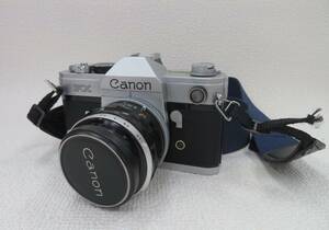 38859 Canon キャノン フィルムカメラ FX シルバー FL 50mm レンズ付き