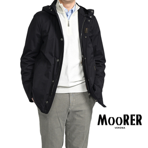 厳選 新着 新品 ムーレー MOORER COMTE-BY フード付きコート ジャケット 春夏 秋 3シーズン メンズ ライトアウター ダークネイビー 398552