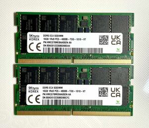 SK Hynix / エスケイハイニックス 16GB×2枚 合計32GB hynix ノートパソコン PCメモリ DDR5-4800