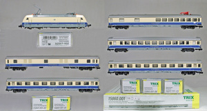MINITRIX #16082.001 + #15860.001 ＤＢ-ＡＧ（ドイツ鉄道） ＢＲ１０１型電機 ＋ 客車 ラインゴルード塗装 ( DCC仕様）