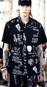 新品未使用 JUNYA WATANABE MAN BASQUIAT コットンシャツ/ジュンヤMAN×バスキアコラボ プリントシャツXSギャルソン HOMME