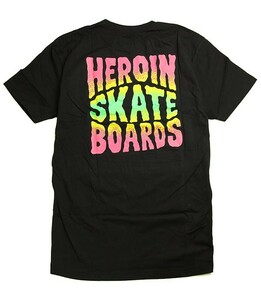 Heroin Skateboards (ヘロイン) Tシャツ Squared Logo T-shirt Black スケボー SKATE SK8 スケートボード