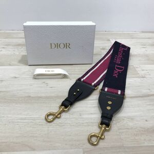 Christian Dior クリスチャン ディオール ショルダー ストラップ ネイビー×ピンク バッグパーツ 太め[N4485]
