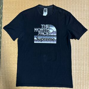 Supreme x THE NORTH FACE コラボ バクプリ入り box logo Tシャツ 黒XL レア Tee ノースフェイス