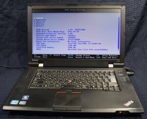 起動確認のみ(ジャンク扱い) レノボ ThinkPad L520 CPU:Core i3-2310M RAM:2G HDD:無し (管:KP206