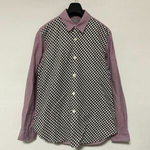 美品 AD 2003 アーカイブ コムデギャルソン オム バイアス 切替 ギンガムチェック シャツ M COMME des GARCONS homme shirt 田中