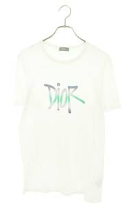 ディオール DIOR ショーンステューシー 20AW 033J600D0589 サイズ:M DIOR AND SHAWNロゴ刺繍Tシャツ 中古 SB01