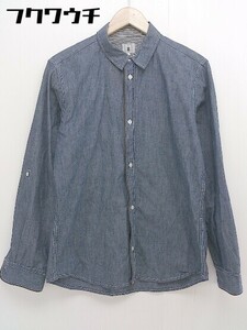 ◇ tk.TAKEO KIKUCHI ティーケータケオキクチ パイピング 長袖 シャツ サイズ3 ネイビー メンズ
