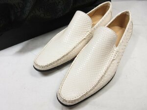 未使用品【ドルチェ&ガッバーナ DOLCE&GABBANA】 パイソンレザー スリッポン 紳士靴 (メンズ) size5 ホワイト ●18MZA3953●