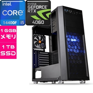 ゲーミングPC カスタム BTO RTX4060 intel 14世代 Core i5 14400F SSD 1TB 16GB デスクトップパソコン