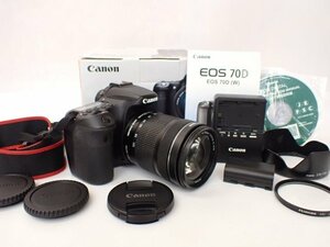 Canon キヤノン デジタル一眼レフカメラ EOS 70D EF-S 18-135 IS STM KIT レンズキット バッテリー/充電器/説明書/元箱付 □ 6DEE8-1