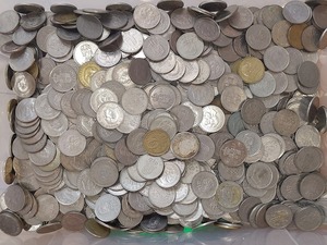 【1円スタート】デンマーク王国　1クローナ硬貨　おまとめ　約6.7㎏　マルグレーテ2世　フレゼリク9世