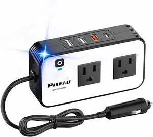 カーインバーター 200W シガーソケット コンセント DC12V を AC100V に 変換 20W usb-c 付き USB急速充電(18W) 4.8AデュアルUSB