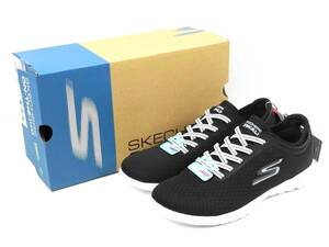 【訳あり未使用】SKECHERS GO WALK LITE 超軽量 高反発 高クッション 5GEN メッシュスリッポンスニーカー 左23.5cm 右22.5cm BKW【1181】