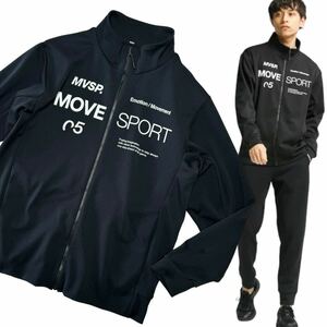 23年モデル■DESCENTE Move Sport フルグラフィックジャージジャケット/スタンドジャケット/ストレッチ/動的パターン/デサント/ブラック/S