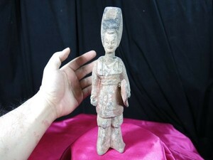 彩色俑　大　北魏～北斉時代　遺跡発掘品　副葬品　明器　陶器　中国　386年 - 577年