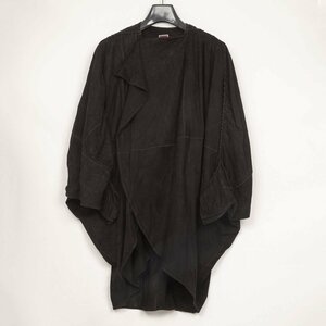 イッセイミヤケ ISSEY MIYAKE 初期 70s 1970s アーカイブ スウェードギャザーステッチジャケット 黒9