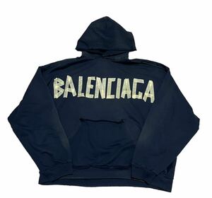 【1円〜】 balenciaga tape type ripped pocket hoodie フーディ M / fear of god jerry lorenzo supreme パーカー バレンシアガ mm6