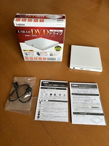 ロジテック ポータブルDVDドライブ USB3.0 ホワイト LDR-PUE8U3VWH