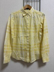 ［BURBERRY］バーバリー　長袖シャツ　イエロー　レディース　38 Y3014