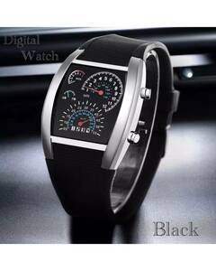 腕時計 デジタル腕時計 時計 LED スポーツ時計 ゴムベルト ウォッチ デジタルウォッチ カレンダー 日付表示 スピードメーター 速度計