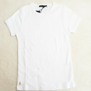未使用★RALPH LAUREN　ラルフローレントップス 半袖Tシャツ ショートスリーブTシャツ カットソー　ホワイト 白　Mサイズ ロゴ刺繍　R-16