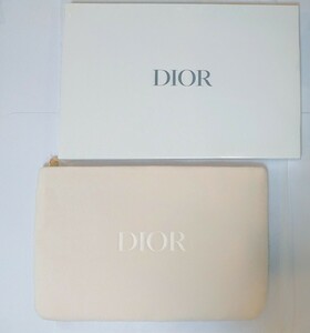 新品 クリスチャン・ディオール ノベルティ ポーチ DIOR ロゴ 化粧ポーチ 小物入れ フラットポーチ Christian Dior