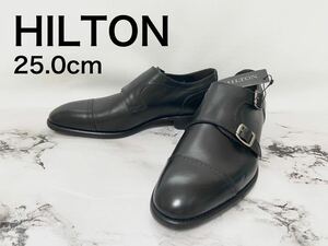 HILTON ヒルトン 新品タグ付 25.0cm 定価約24000円 靴 革靴 　モンクストラップ