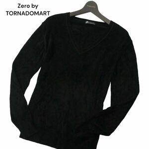 Zero by TORNADOMART トルネードマート 秋冬 モールヤーン★ Vネック ニット セーター Sz.M　メンズ 黒　A4T00320_1#K