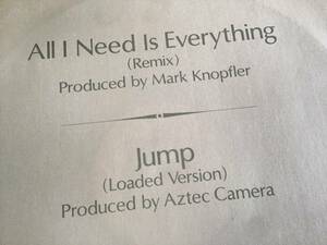 AZTEC CAMERA All I Need Is Everything 12inch　限定盤　B面ヴァン・ヘイレンカバー