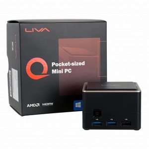 ECS ミニPC LIVA Q3 PLUS 4GB 64GB 最小クラス74mm筐体 超小型デスクトップパソコン LIVAQ3P-4/64-W10Pro(AMD R1505G)