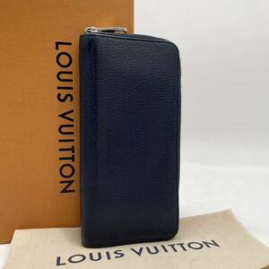 1円【極美品】Louis Vuitton ルイヴィトン ジッピーウォレット・ヴェルティカル トリヨン 長財布 現行品 メンズ 革 ネイビー