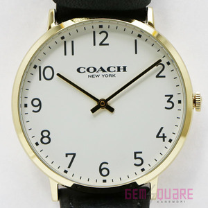 【値下げ交渉可】COACH コーチ スリム イーストン 男 腕時計 未使用 白 14602125【質屋出店】